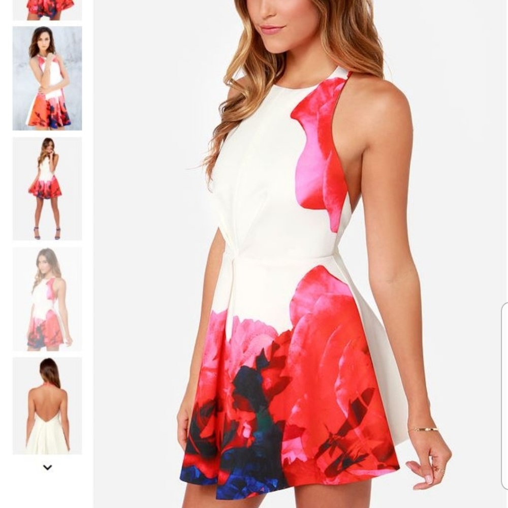 Keepsake chained ivory print mini dress